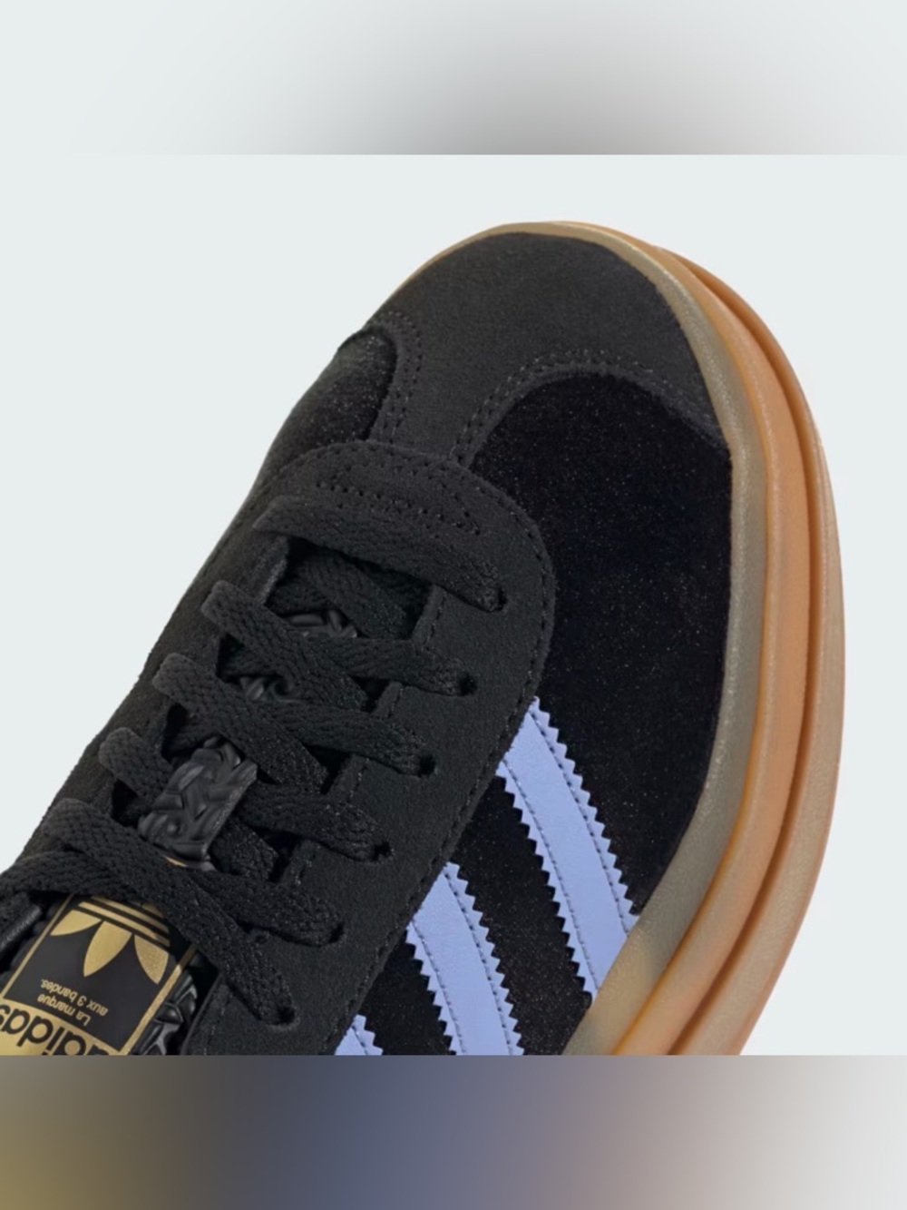 Adidas Gazelle Bold J Core Black Blue Spark Size 4.5 Y/6.5 Womens Velvet, NWB - Picture 13 of 15